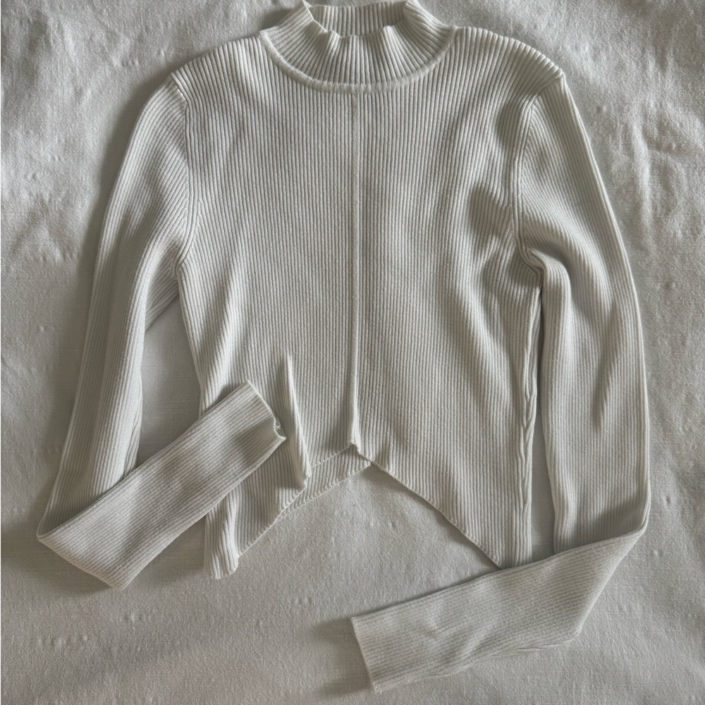 Forever 21 White Ribbed Knit Top